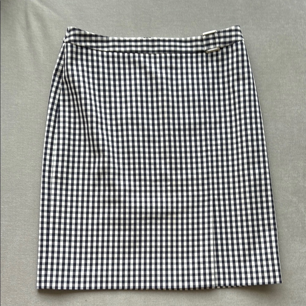 Classic “346” Brooks Brothers Navy and White Knee-Length Pencil Skirt for Work